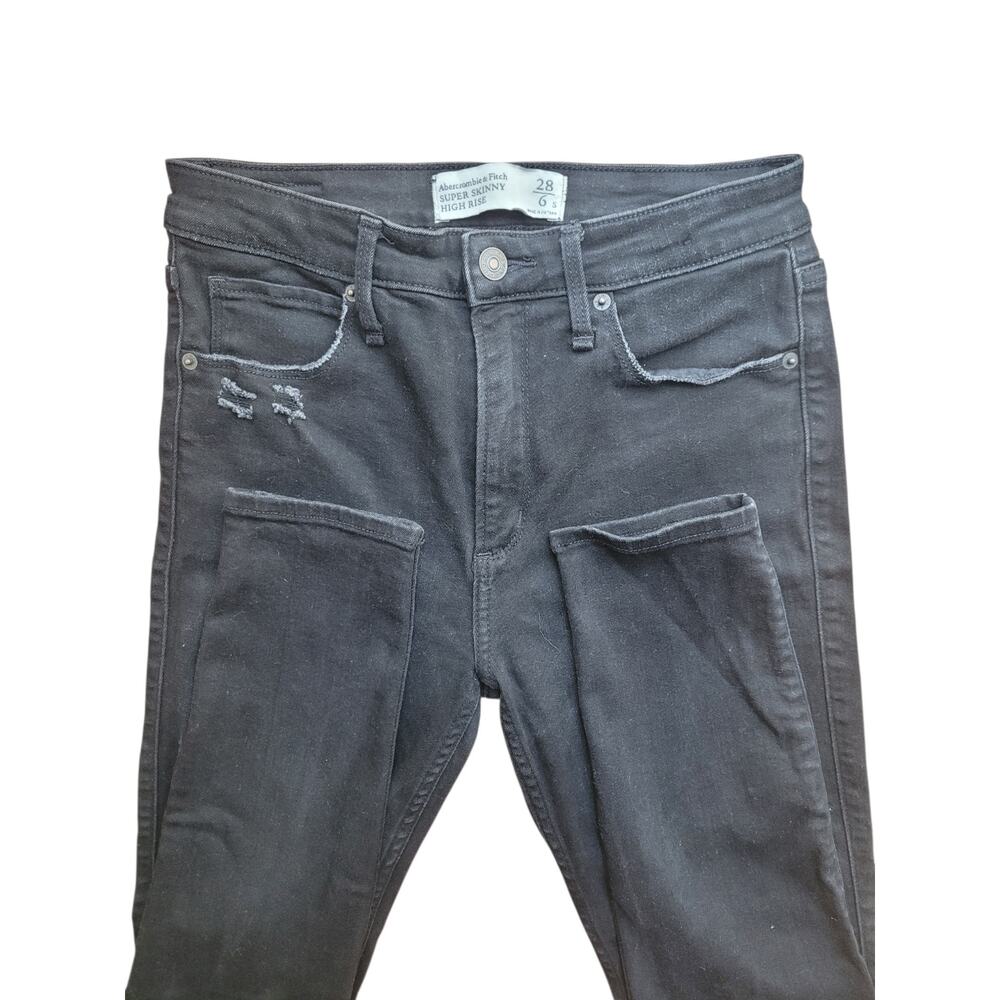 Abercrombie & Fitch Super Skinny High Rise Black Jeans Women's Size 28